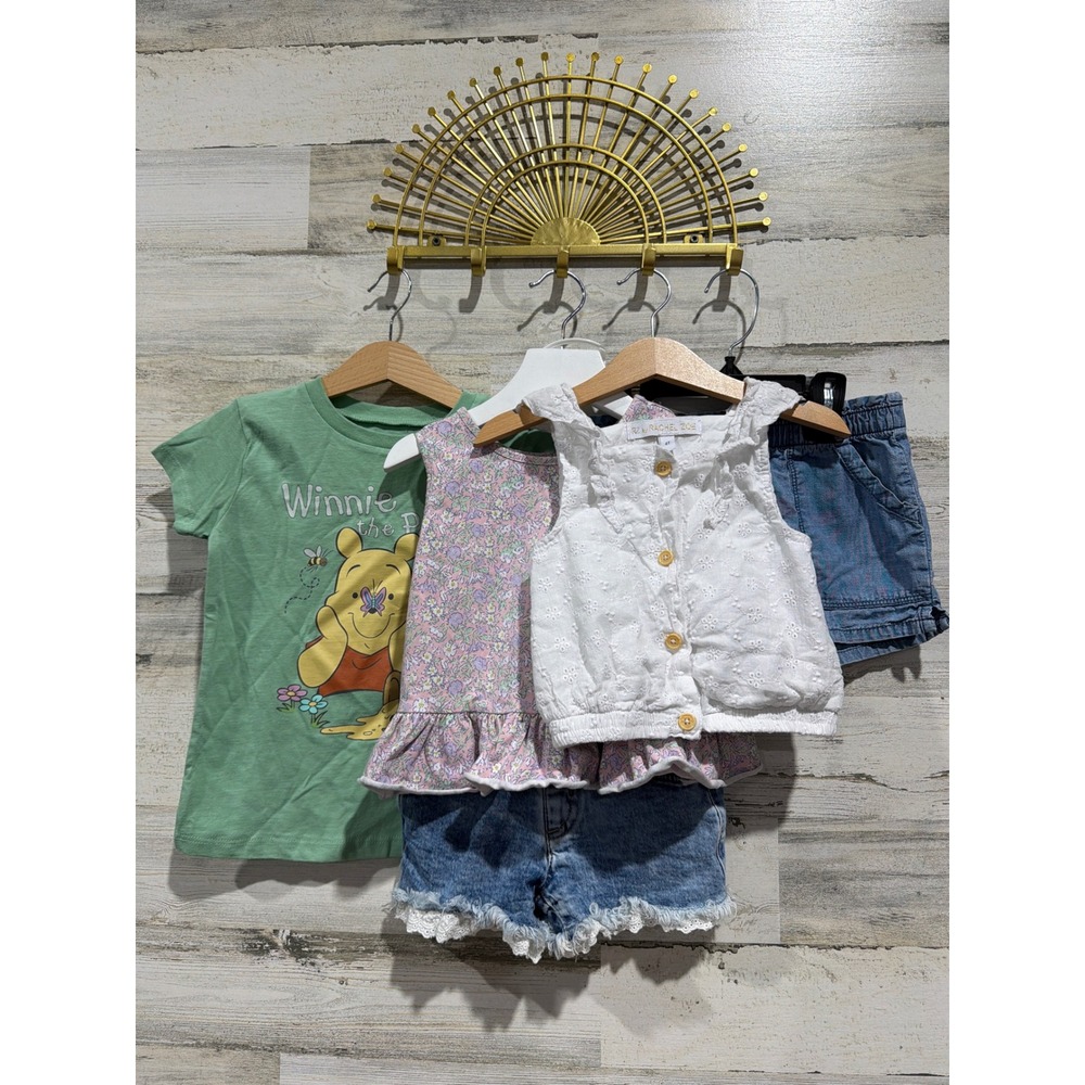 Disney Cat & Jack OshKosh Girls 4T 5pc Bundle Summer Floral EUC NWT